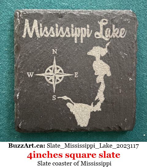Slate coaster of Mississippi